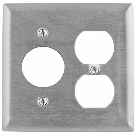 Wall Plates, Number of Gangs: 2 Stainless Steel, Brushed Finish