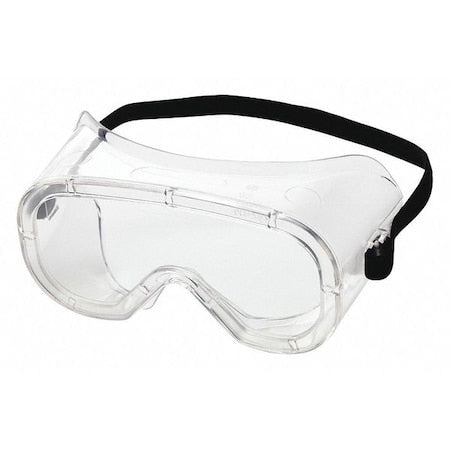 Safety Goggles, Clear Lens, Anti-Fog, Non-Vented, Cloth Strap, 812 Series