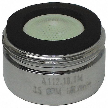 0.5 gpm Outlet, 15/16"-27 Thread Size, Chrome, Brass and synthetic materials