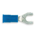 Fork Terminal, #10 Stud Size, 14 AWG, 600 V, Vinyl Insulated, Blue, Crimp Termination Only, 25 PK
