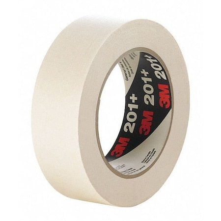 Masking Tape, 18 mm W x 55 m L, 4.4 mil Thick, Tan, Rubber Adhesive, 48 PK