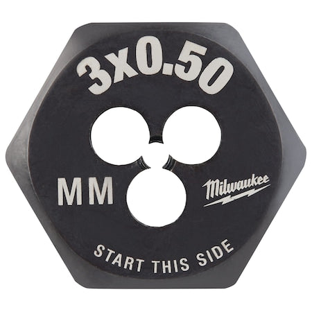 Hex Threading Die, M3x0.5, Metric