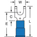 Fork Terminal, #10 Stud Size, 14 AWG, 600 V, Nylon Insulated, Blue, Crimp Termination Only, 1000 PK