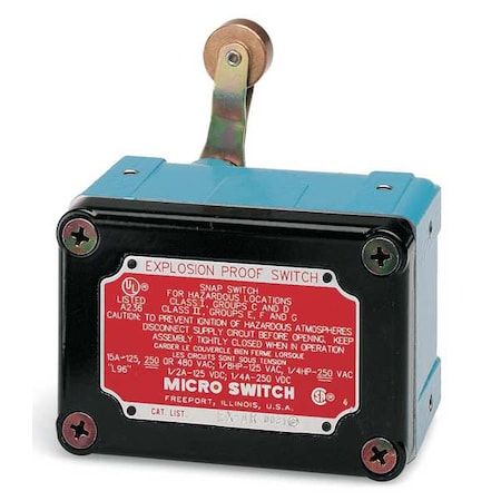 Limit Switch - Explosion Proof, Rotary Roller Lever, SPDT, Aluminum Housing