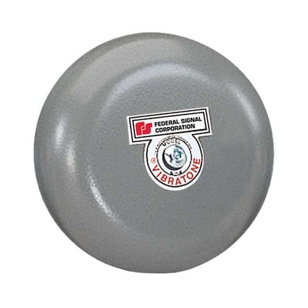 Gong Bell, Bell, Continuous, 102 dBA, Gray, Ceiling; Wall Mount