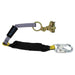 Shock-Absorbing Lanyard, 310 lb, Black, Blue, ,Rope Adjuster, Snap Hook