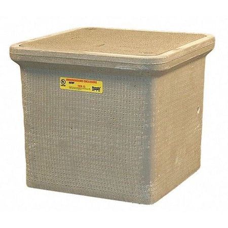 Underground Enclosure Assembly, Blank Cover, 12 in H, 14-3/4 in L, 14-3/4 in W, 8,000 lb