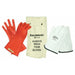 Electrical-Insulating Glove Kit, 500V AC, 750V DC, Rubber, 11" Length, Red, Size 11