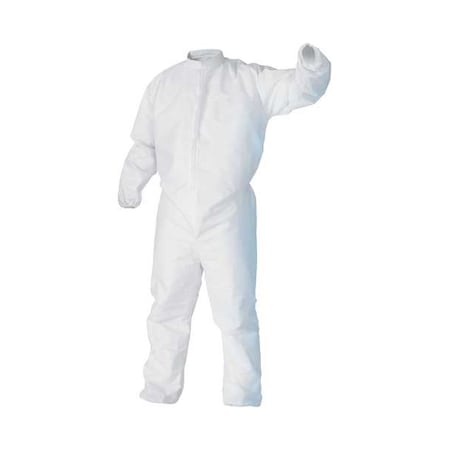 Cleanroom Coveralls,2XL,White,SMS,PK25