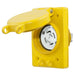 Watertight Flanged Locking Receptacle, L14-30R, 30 A, 125/250V AC, Three Phase, 3 Pole, Flush Mount
