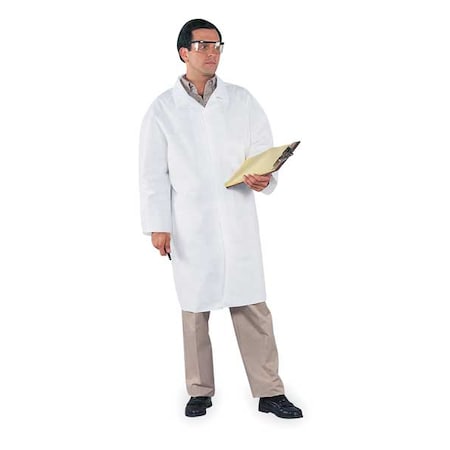 KleenGuard A40 Disposable Lab Coat, Microporous Film Laminate, Snaps Closure, White, XL, 30 PK