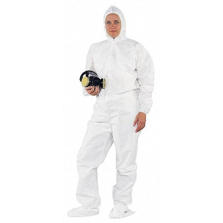 Hooded Disp. Coveralls,White,3XL,PK20