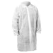 Lightweight Lab Coat, L, Polypropylene, Snap, Elastic Cuff, Serged Seam, 50 PK