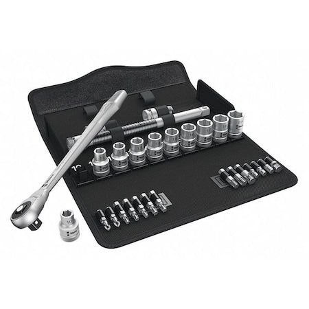 1/2" Drive Ratchet Set Torx(R), Metric 28 Pieces 10 mm to 19 mm , Chrome