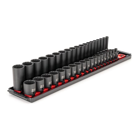 3/8 in Drive Impact Socket Set, Metric, 38 pcs