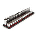 3/8 Inch Drive 12-Point Socket Set with Rails and Tray, 38-Piece 6-24 mm