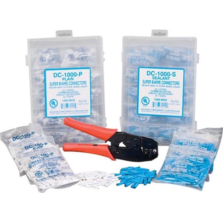 Insulation-Displacement Wire Connector, 16 AWG Max, 1 Port, Blue, PVC Insulation, 300 V, 100 PK
