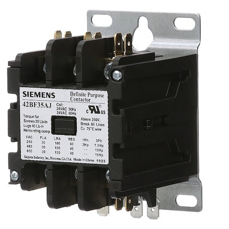 Definite Purpose Contactor, 208V-240V AC, 3 P, Non-Reversing, 3 Phase, Quick Connect & Screw