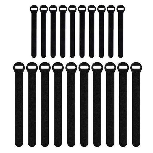 Back-to-Back Strap,  No Adhesive,  8 in,  4 in Wd,  Black,  20 PK