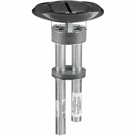 Poke-Through Box, 27 cu in, Wiring Box Type, 2 Gangs, Steel, Round Shape