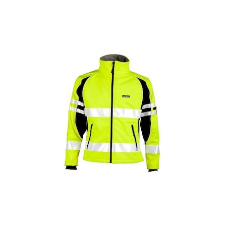 Soft Shell Jacket, 100% Polyester, Class 2 R, Lime, S