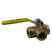 Manual 3-Way Ball Valve,1 1/2",Bronze