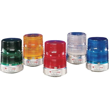 Warning Light, Red, Double Flash Strobe Tube, 120V AC, 80 FPM, 5 11/16 in Dia., (F) 1/2 in NPT