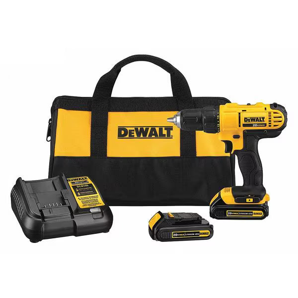 Cordless Drill, 1/2 in., 20V DC, Battery Included