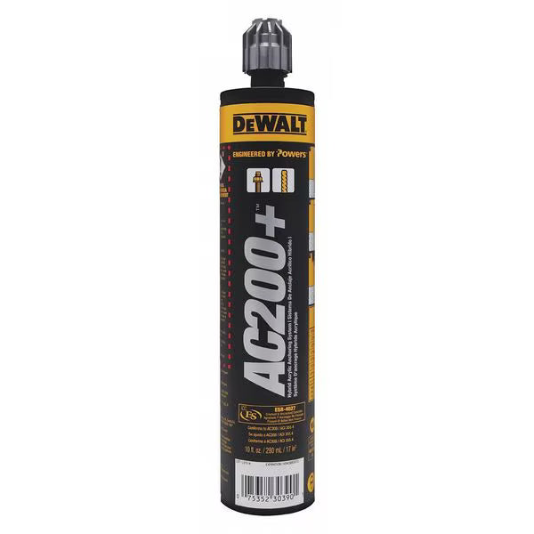 AC200+ Acrylic Adhesive Cartridge, 10 oz, Includes Mixing Nozzle