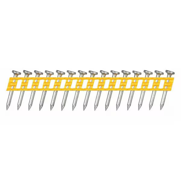 Collated Concrete Nail, 1 in. L, 0.102 in., Zinc Plated, Flat Head, 15 Degree, 1000 pk