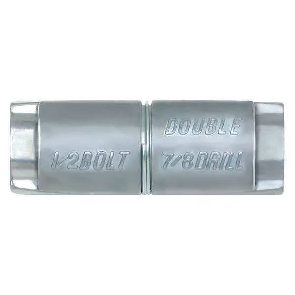 Double Lag Shield, 3/8 in. Dia, 2 in. L, Alloy Steel, Plain, 50 pk