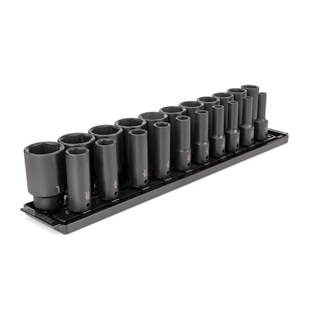 1/2 in Drive Impact Socket Set, SAE, 21 pcs