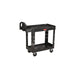 Plastic Utility Cart with Deep Lipped Plastic Shelves, Ergonomic, 2 Shelves, 500 lbs.