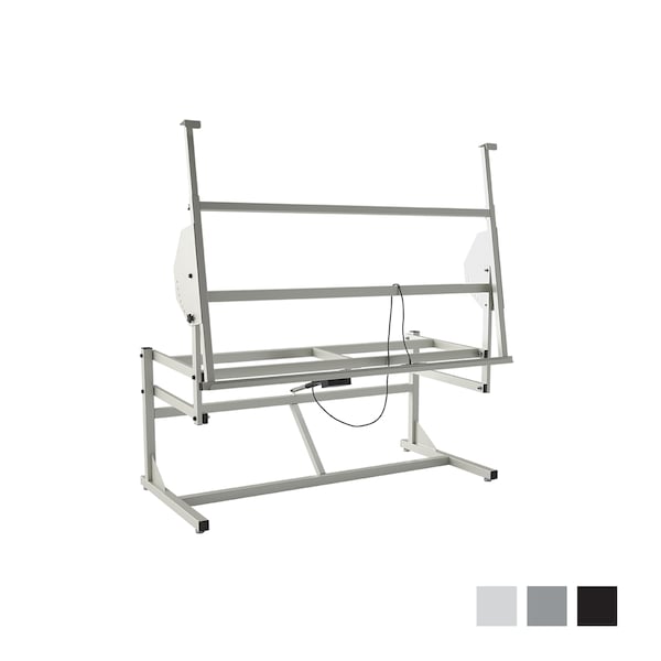 Wire Harness Frame,  Electric Height Adjust,  Manual 0 to 90 Degree Tilt,  36"d x 72"w,  350 lb cap,  BLK
