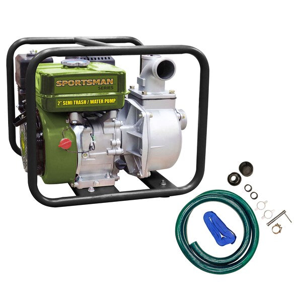 Gasoline Semi Trash or Water Transfer 2" Pump with Complete Hose Kit