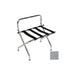 High Back Chrome Luggage Rack with Silver Straps,  1 Pack