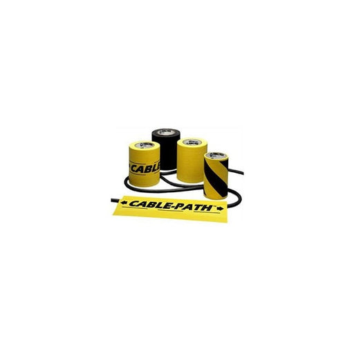 Cable Path Tape 4" W x 30yds- Black w/ Yellow Stripes