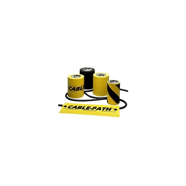 Cable Path Tape 4" W x 30yds- Black w/ Yellow Stripes