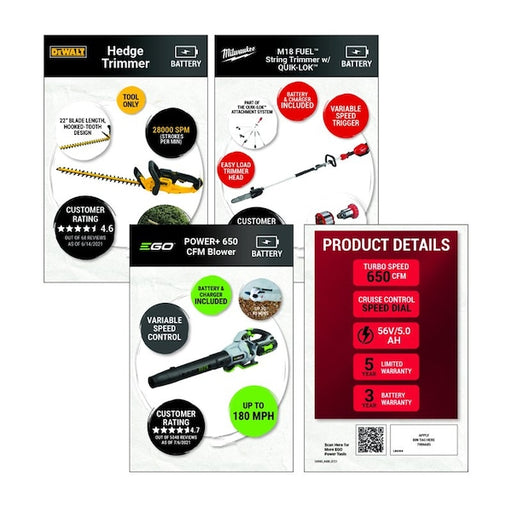 OPE Product Signage POP Card Set Plastic