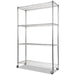 Wire Shelving Unit,  18"D x 48"W x 72"H,  4 Shelves,  Silver