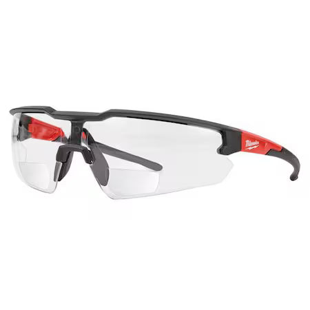 Not Applicable Reader Safety Glasses, Black Wraparound Frame, 3.0 Diopter, Clear Lens, Universal