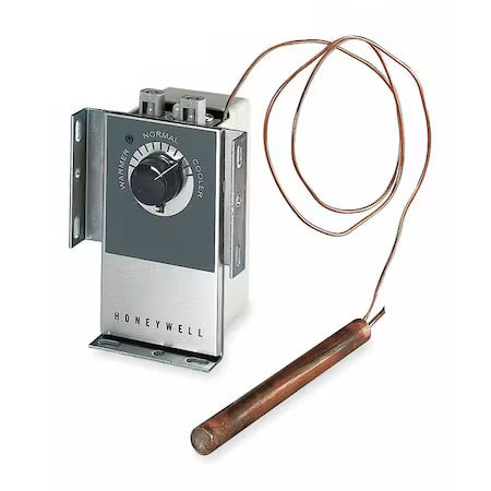 Pneumatic Temperature Transmitter, 1/4 in Barb, 2-Pipe, Single Temp., Liquid Filled, Remote Bulb