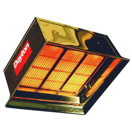 Suspended Gas Infrared Flat Panel Heater, 90000 BtuH, 576 sq ft Heating Area, 120V AC