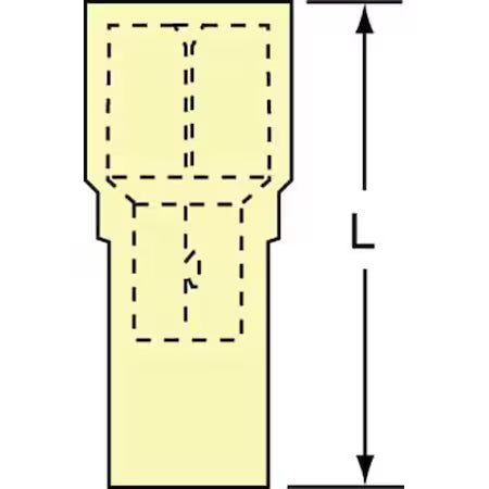 Female Disconnect, Yellow, 12to10AWG, PK500