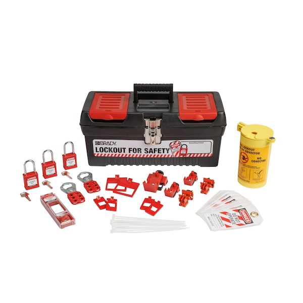 Brady® Personal Valve And Electrical Lockout Toolbox Kit, 105955