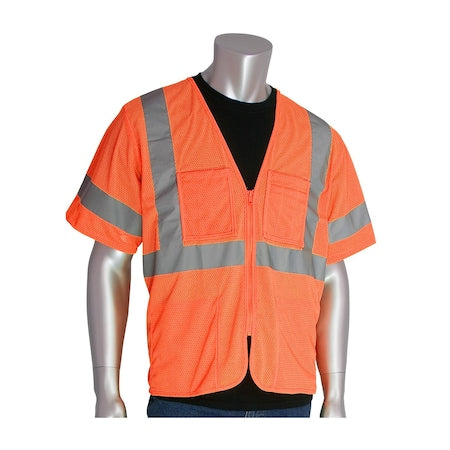 Class 3,Economy Mesh Vest,Orange