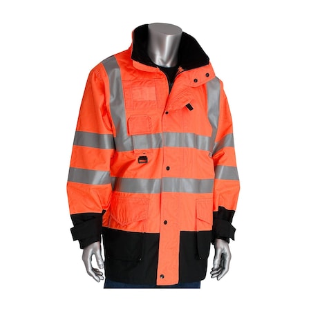 Coat, 100% Polyester, Hi-Viz Orange, Xl