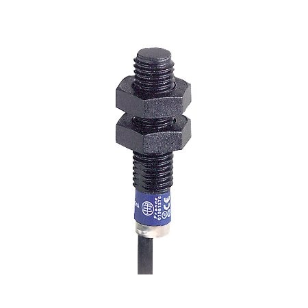 Cylindrical, Inductive Proximity Sensor, 8 mm Dia., PPS, 2 m, Bare Wire, 3 Wires, Shielded
