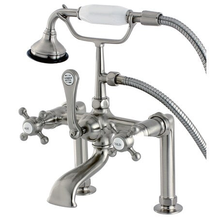 Deck-Mount Clawfoot Tub Faucet, Brushed Nickel, Deck Mount