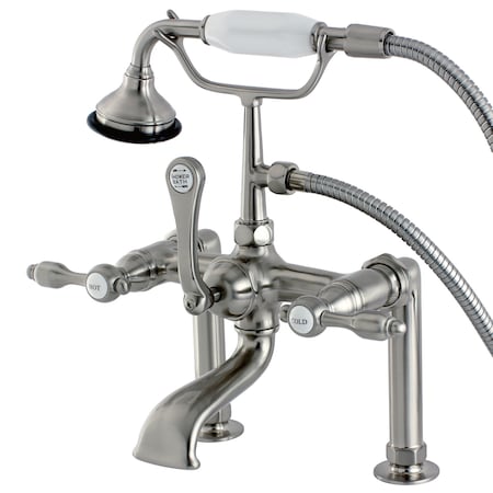 Deck-Mount Clawfoot Tub Faucet, Brushed Nickel, Deck Mount